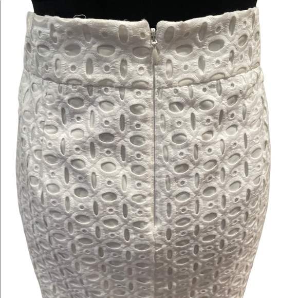 Banana Republic cotton white eyelet pencil fully lined pencil skirt size 8 - Picture 7 of 13